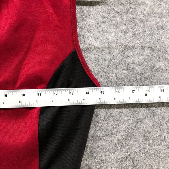 Guess Sleeveless Blouse Womens S Red Black Colorblock Peplum Ponte Formal - Picture 7 of 9